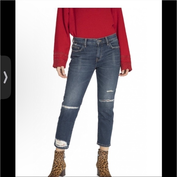 CURRENT/ ELLIOT The Repaired Fling Distressed Crop Jeans in Becker Rip Repair 27 - Picture 1 of 9